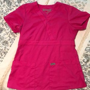 Greys anatomy by bargo hot pink scrub top!!